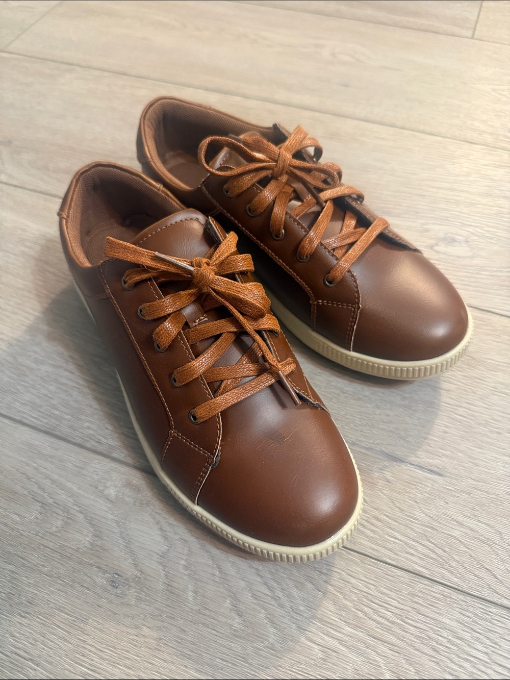Deer Stags Kids Brown Lace-Up Sneakers